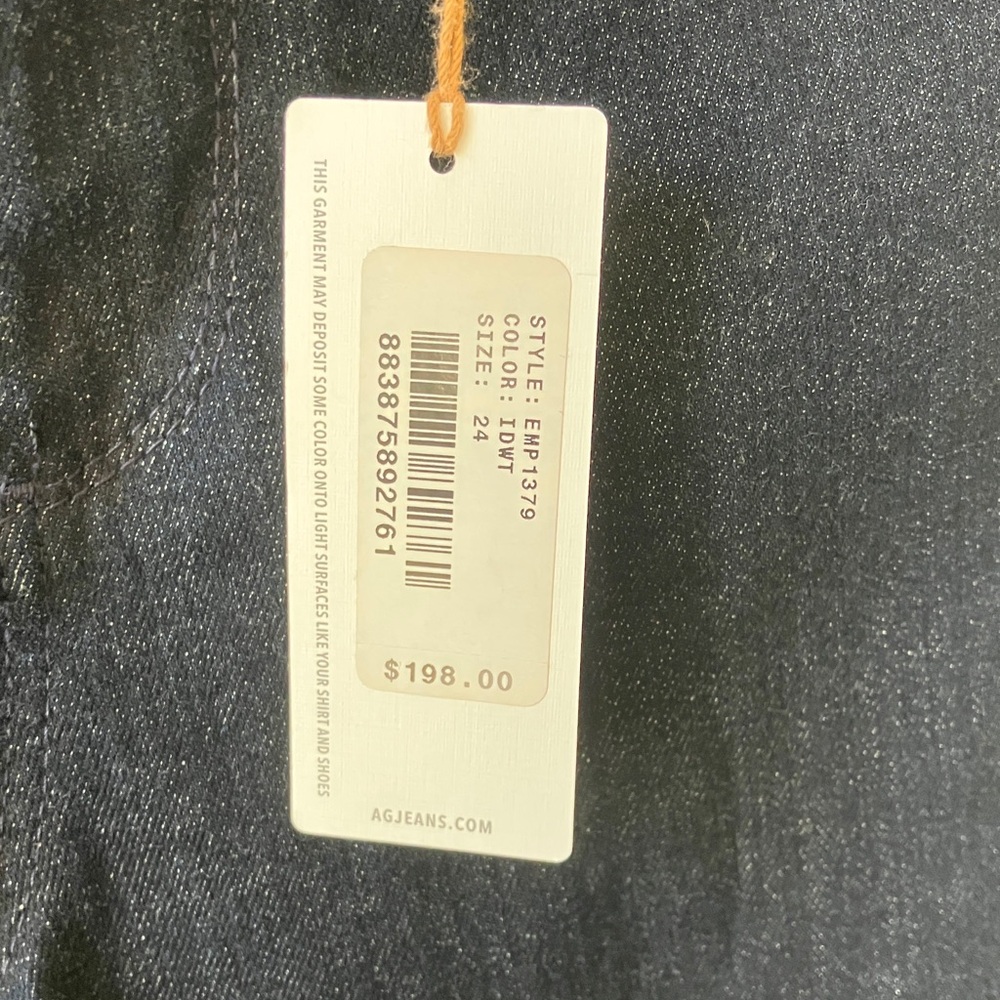AG “The Farrah” High-Rise Skinny Women's Dark Blue Jeans Size 24 NWT - Picture 10 of 10